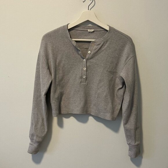 Aritzia Wilfred Free Mavis Cropped Henley Top - Picture 8 of 8